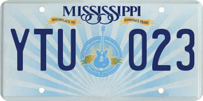 MS license plate YTU023