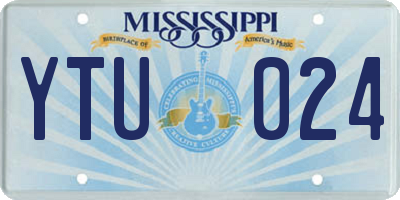 MS license plate YTU024