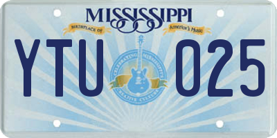 MS license plate YTU025