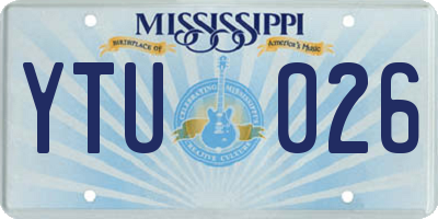 MS license plate YTU026