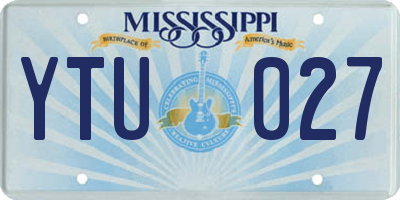 MS license plate YTU027