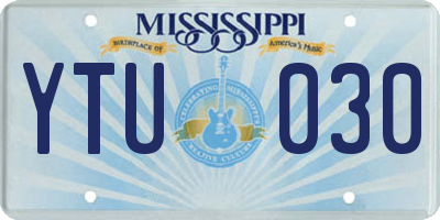 MS license plate YTU030