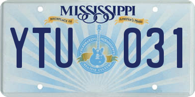 MS license plate YTU031