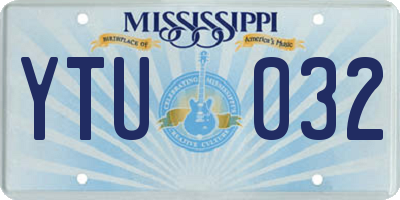 MS license plate YTU032
