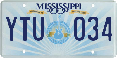 MS license plate YTU034