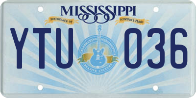 MS license plate YTU036