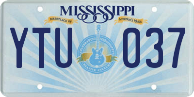 MS license plate YTU037