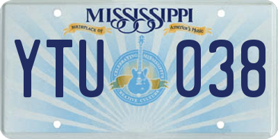 MS license plate YTU038