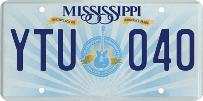 MS license plate YTU040