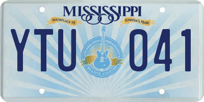 MS license plate YTU041