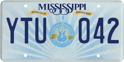 MS license plate YTU042