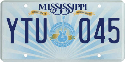MS license plate YTU045
