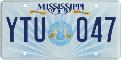 MS license plate YTU047