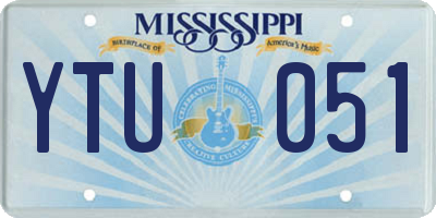 MS license plate YTU051
