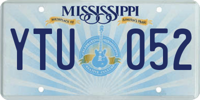 MS license plate YTU052