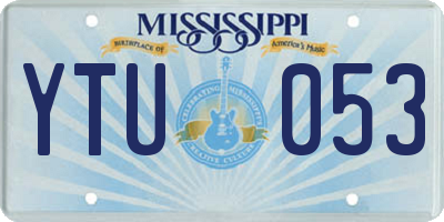 MS license plate YTU053