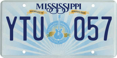 MS license plate YTU057
