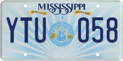 MS license plate YTU058