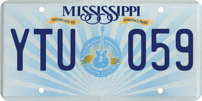 MS license plate YTU059