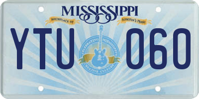 MS license plate YTU060