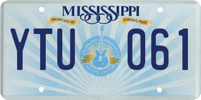 MS license plate YTU061