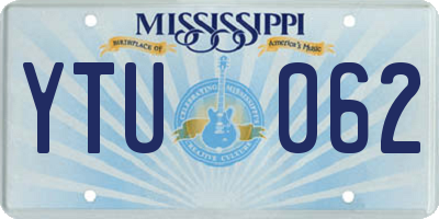 MS license plate YTU062