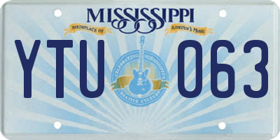 MS license plate YTU063