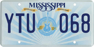 MS license plate YTU068
