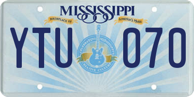 MS license plate YTU070