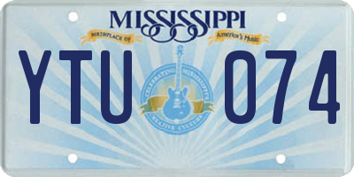 MS license plate YTU074