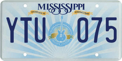 MS license plate YTU075