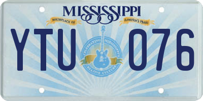 MS license plate YTU076