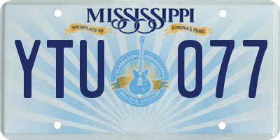 MS license plate YTU077