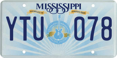 MS license plate YTU078