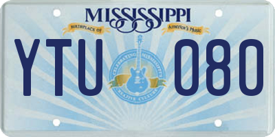 MS license plate YTU080