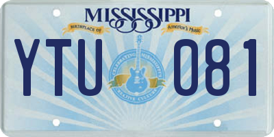 MS license plate YTU081