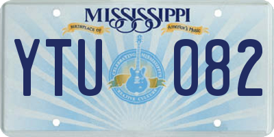 MS license plate YTU082
