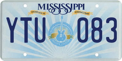MS license plate YTU083