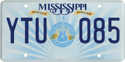 MS license plate YTU085