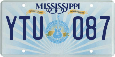 MS license plate YTU087