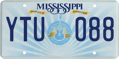 MS license plate YTU088