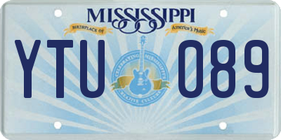 MS license plate YTU089