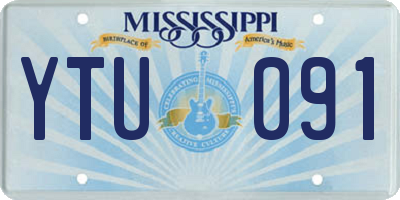 MS license plate YTU091