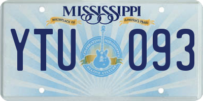 MS license plate YTU093