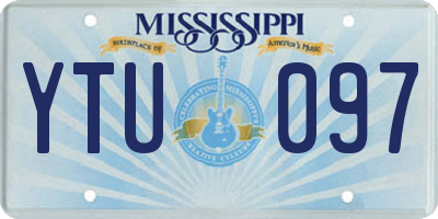 MS license plate YTU097