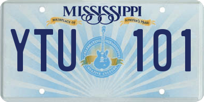 MS license plate YTU101