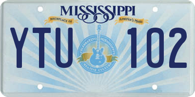 MS license plate YTU102
