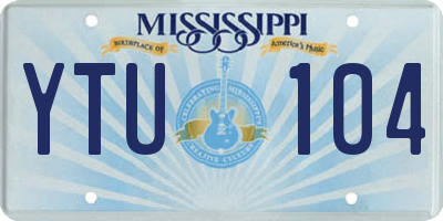 MS license plate YTU104