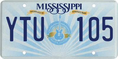 MS license plate YTU105