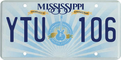 MS license plate YTU106